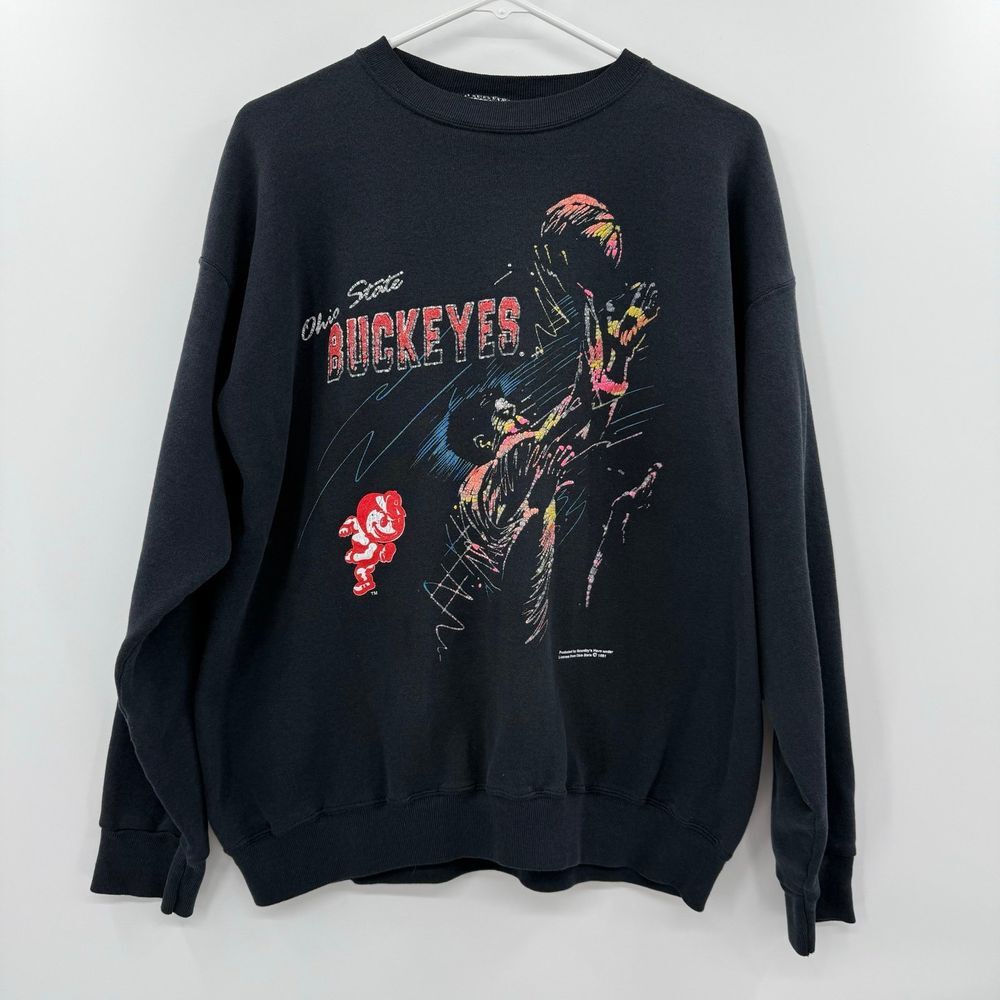 Vintage Rare Ohio State Buckeyes Basketball 1991‎ Sweatshirt Neon tultex